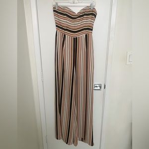 Leith Strapless Striped Jumpsuit